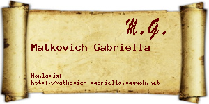 Matkovich Gabriella névjegykártya